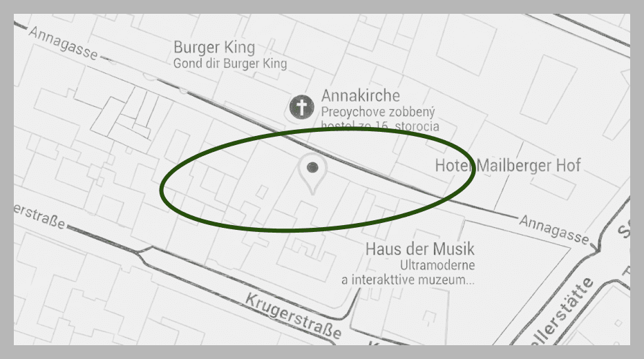Map showing Trattoria La Nò on Annagasse, Vienna